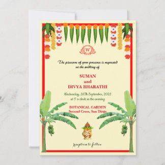 Simple Plantain avec carte Mariage indienne Garlan