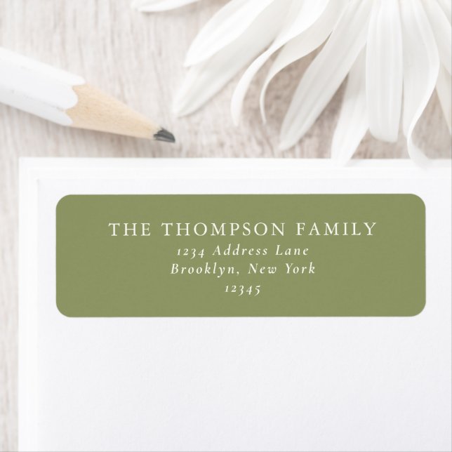 Simple Plaque Moss Green Typography Adresse de ret (En situation)