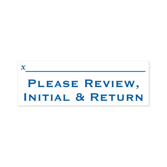 Simple "Please Review, Initial & Return" Self-inking Stamp (Design)