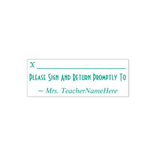 Simple "Please Sign And Return Promptly To" Self-inking Stamp