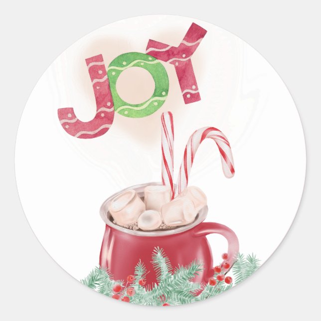 Simple Pleasures Bring Christmas Joy Classic Round Sticker (Front)