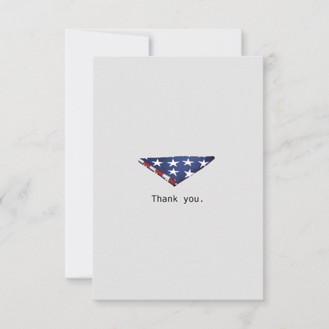 Simple plié drapeau américain vétéran merci (Devant)