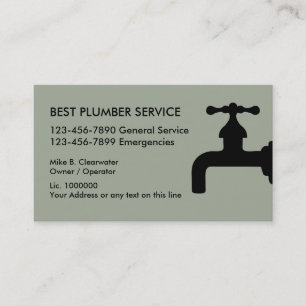 Simple Plumber Business Card
