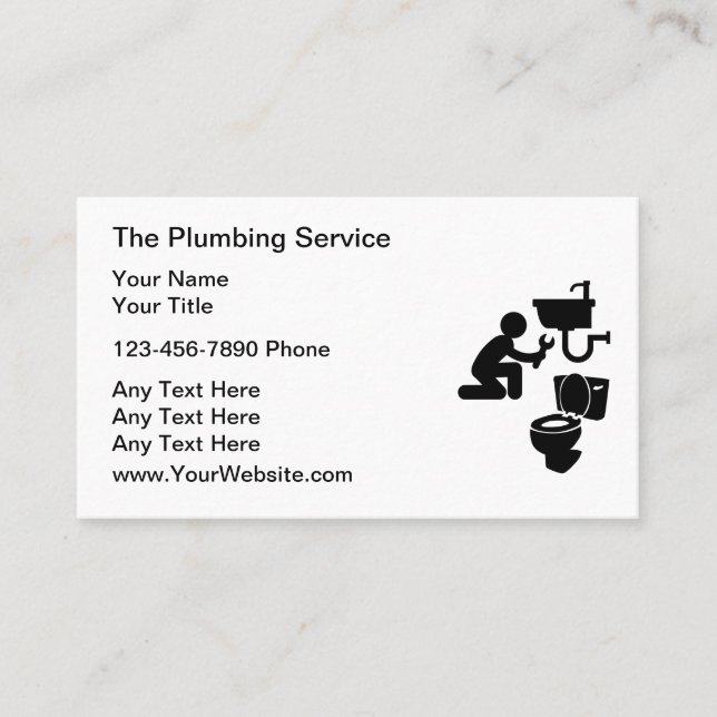 Simple Plumber Business Cards Design Template (Front)