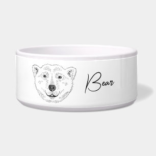 Simple Polar Bear Head Line Art Sketch With Name