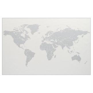 Simple Political World Map Fabric Wall Hanging