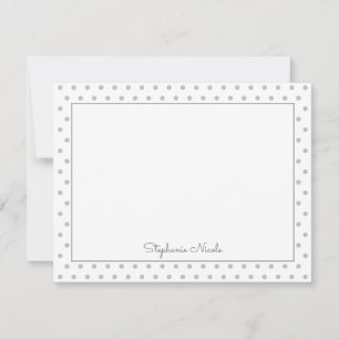 Simple Polka Light Grey Personalized Card