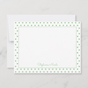 Simple Polka Sage Personalized Thin Line Border Card