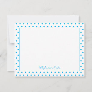 Simple Polka Sky Blue Personalized Card
