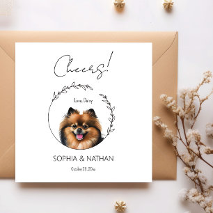 Simple Pomeranian Dog Wedding Cocktail Napkins