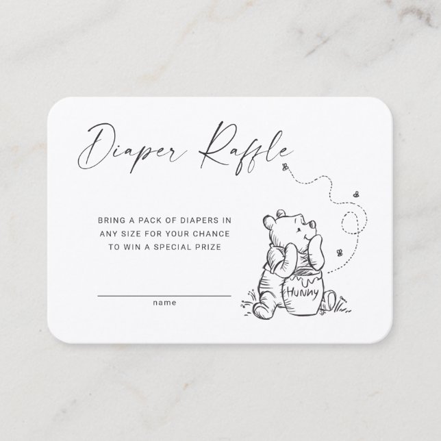 Simple Pooh Diaper Raffle Insert Card (Front)