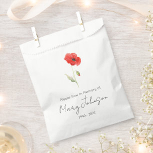 Simple Poppy Seed packet Funeral Favour Bag