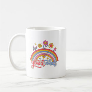 Simple Positivity Playful Retro Rainbow Flower Coffee Mug