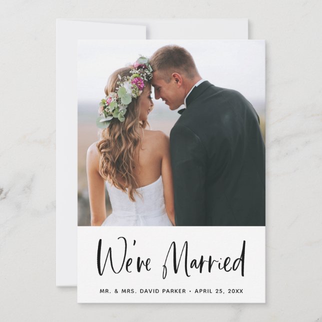 Simple Post Wedding Announcement and Party | Photo (Front)