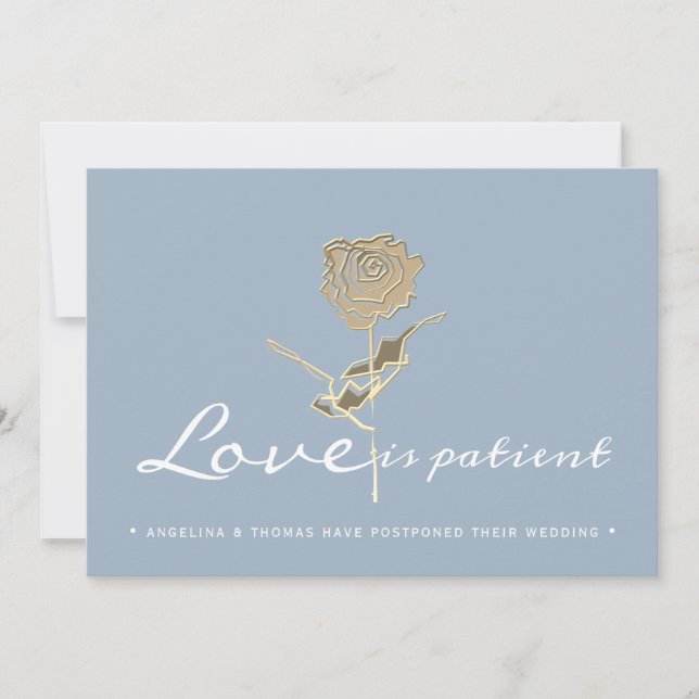 Simple Postponed Wedding Change The Date Save The Date (Front)