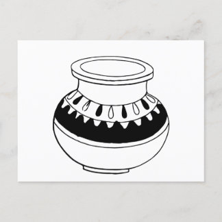 simple pottery design postcard