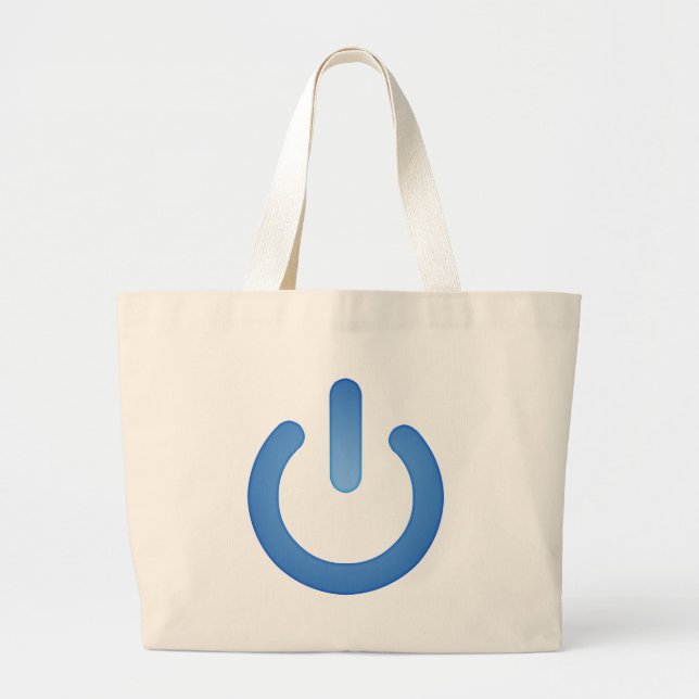 Simple Power Button Large Tote Bag (Front)