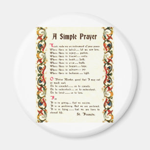 simple prayer by St. Francis of Assisi Magnet