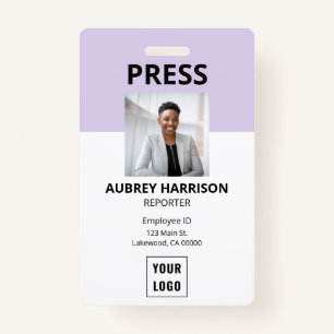 Simple Press Photo ID Badge
