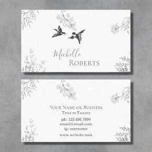 Simple Pretty Birds and Branches Garden Business Card