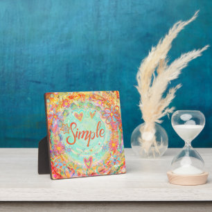 Simple Pretty Pastel Floral Inspirivity Easel Plaque