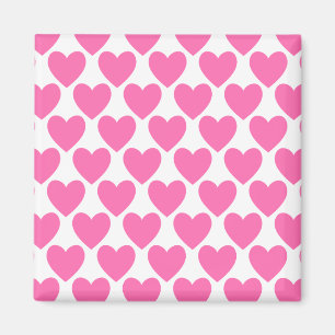 Simple Pretty Pink Polka Heart Wallpaper Pattern Magnet