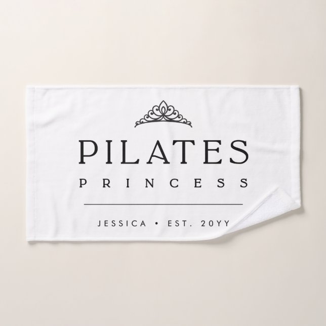 Simple Princesse de Pilates Personnalisée Noir Fém (Serviette à main)