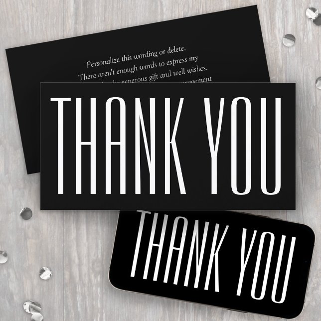 Simple Printable Chic Modern Black Thank You Card (Creator Uploaded)