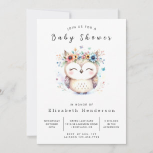 Simple Printable Owl Baby Shower Invitation