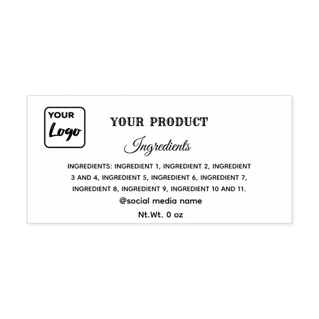 Simple Product ingredients custom logo Self-inking Stamp (Design)