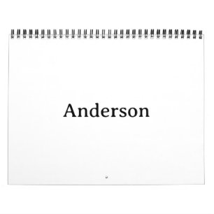 Simple Professional 8.5" x 11" 2 Page Medium Black Calendar