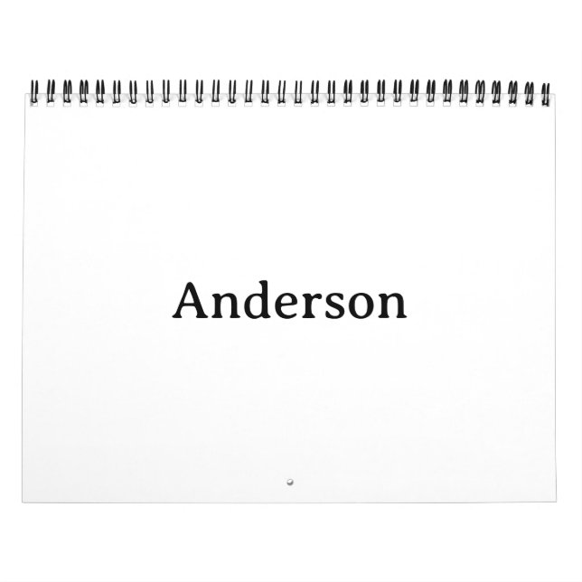 Simple Professional 8.5" x 11" 2 Page Medium Black Calendar (Cover)