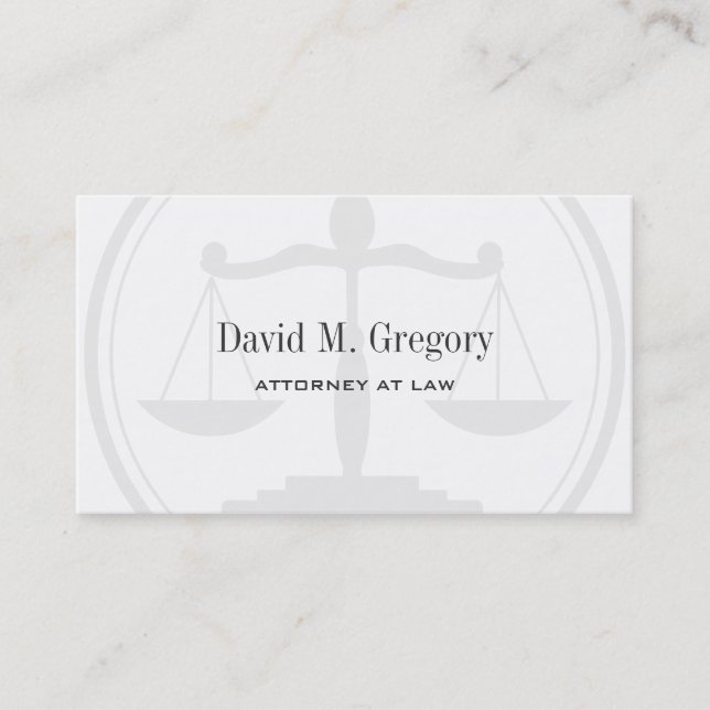 Simple Professional Attorney Lawyer Law Firm Business Card (Front)