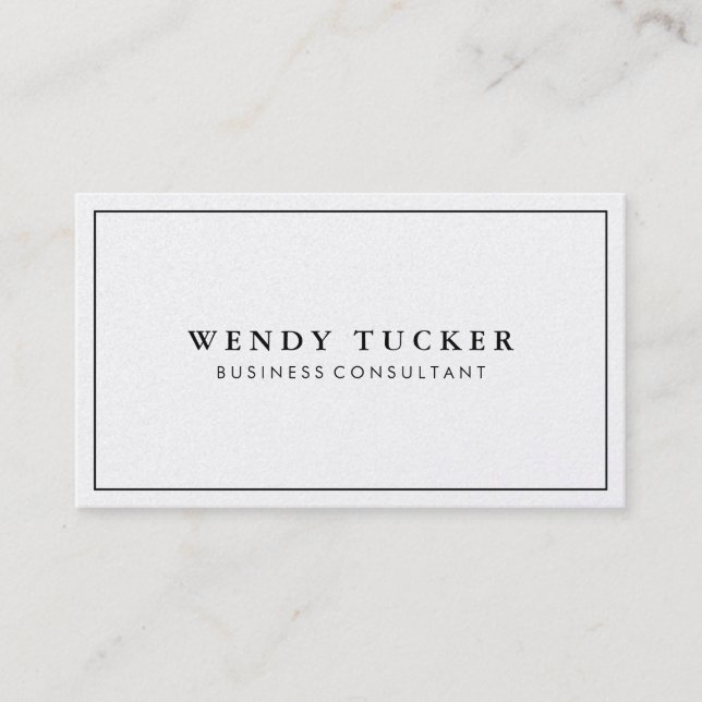Simple Professional Black Border Minimalist Business Card (Front)