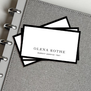 Simple Professional Black Border White Border Calling Card