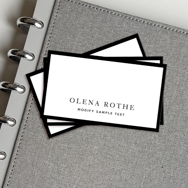 Simple Professional Black Border White Border  Calling Card (Creator Uploaded)