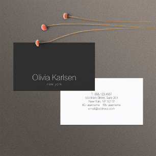 Simple Professional Black  Modern Business Card