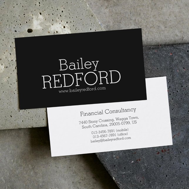Simple professional black white business cards (Creator Uploaded)
