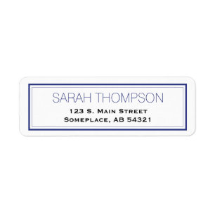 Simple Professional Blue Stripe Border Labels