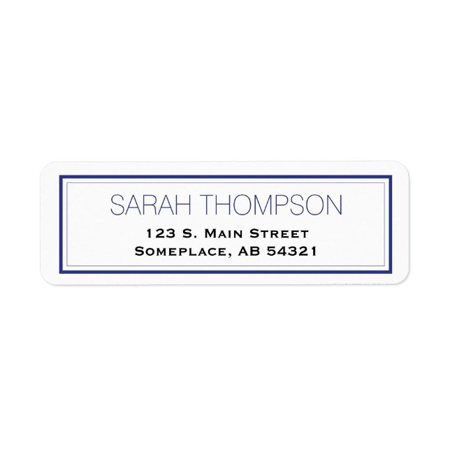 Simple Professional Blue Stripe Border Labels (Front)