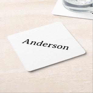 Simple Professional Business 4" x 4" Diamond Paper Coaster