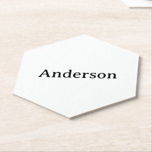 Simple Professional Business 4" x 4" Hexagon Paper Coaster