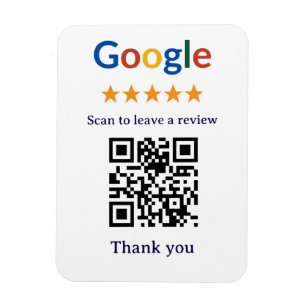 Simple Professional Business Google Review QR Code Magnet