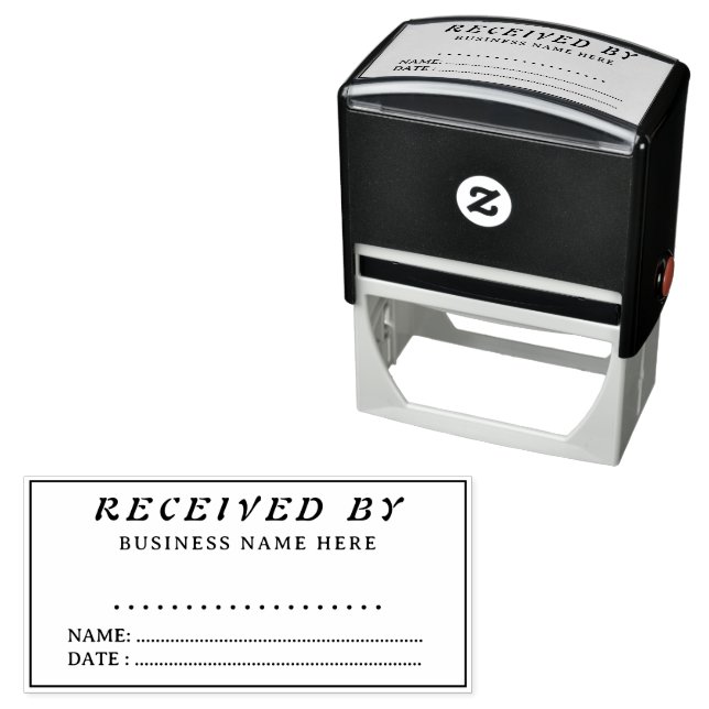 Simple Professional Business Received By Signature Self-inking Stamp (In Situ)