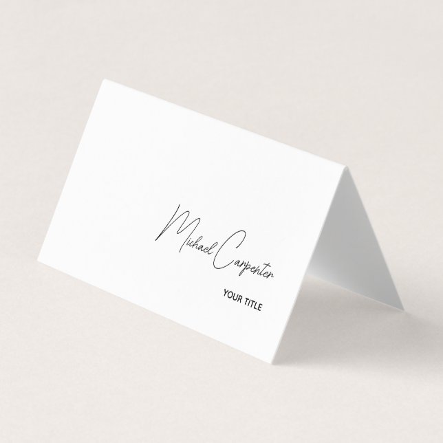 Simple Professional Calligraphy Business Card (Front)
