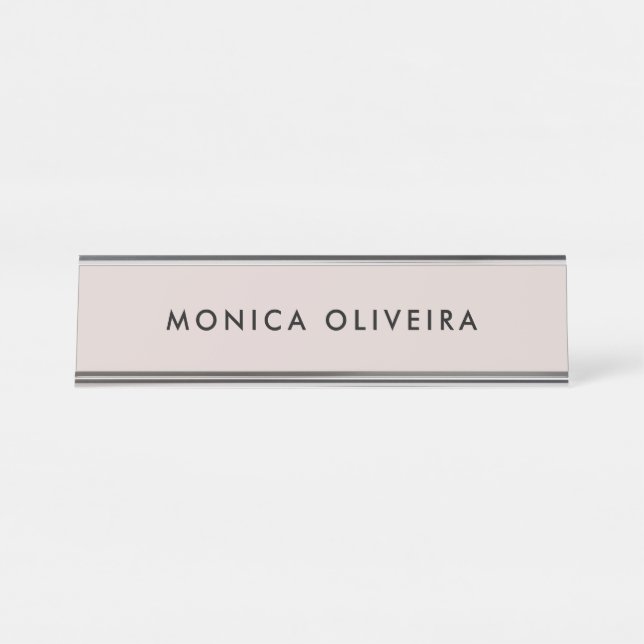 Simple Professional Champagne Desk Name Plate (Front)