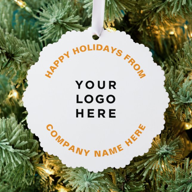 Simple Professional Christmas Tree Business Logo Ornament Card (Insitu (Tree))