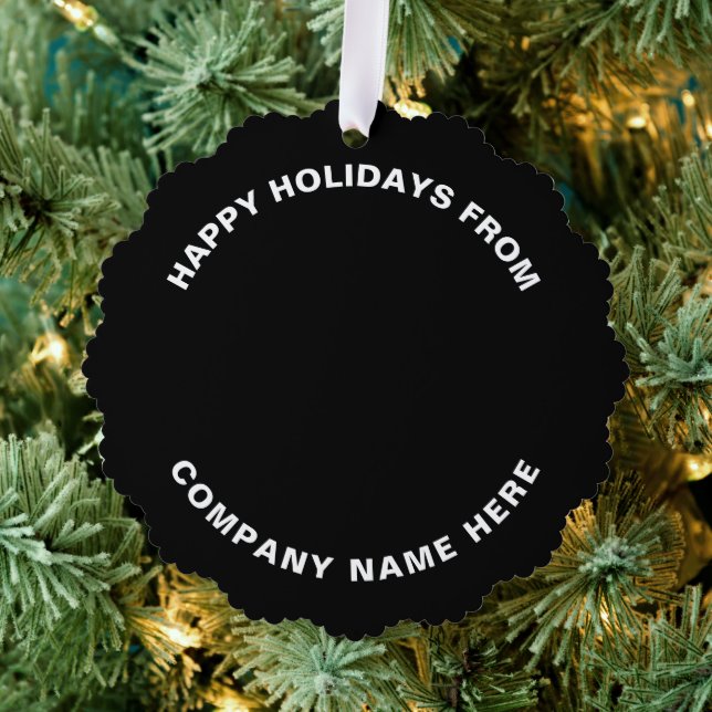 Simple Professional Christmas Tree Business Logo Ornament Card (Insitu (Tree))