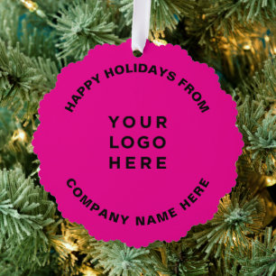 Simple Professional Christmas Tree Business Logo Ornament Card