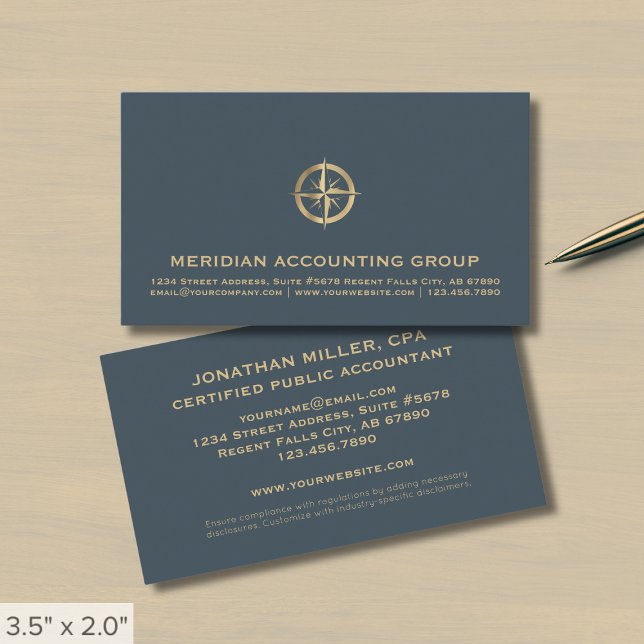 Simple Professional Compass Logo Business Card (Creator Uploaded)